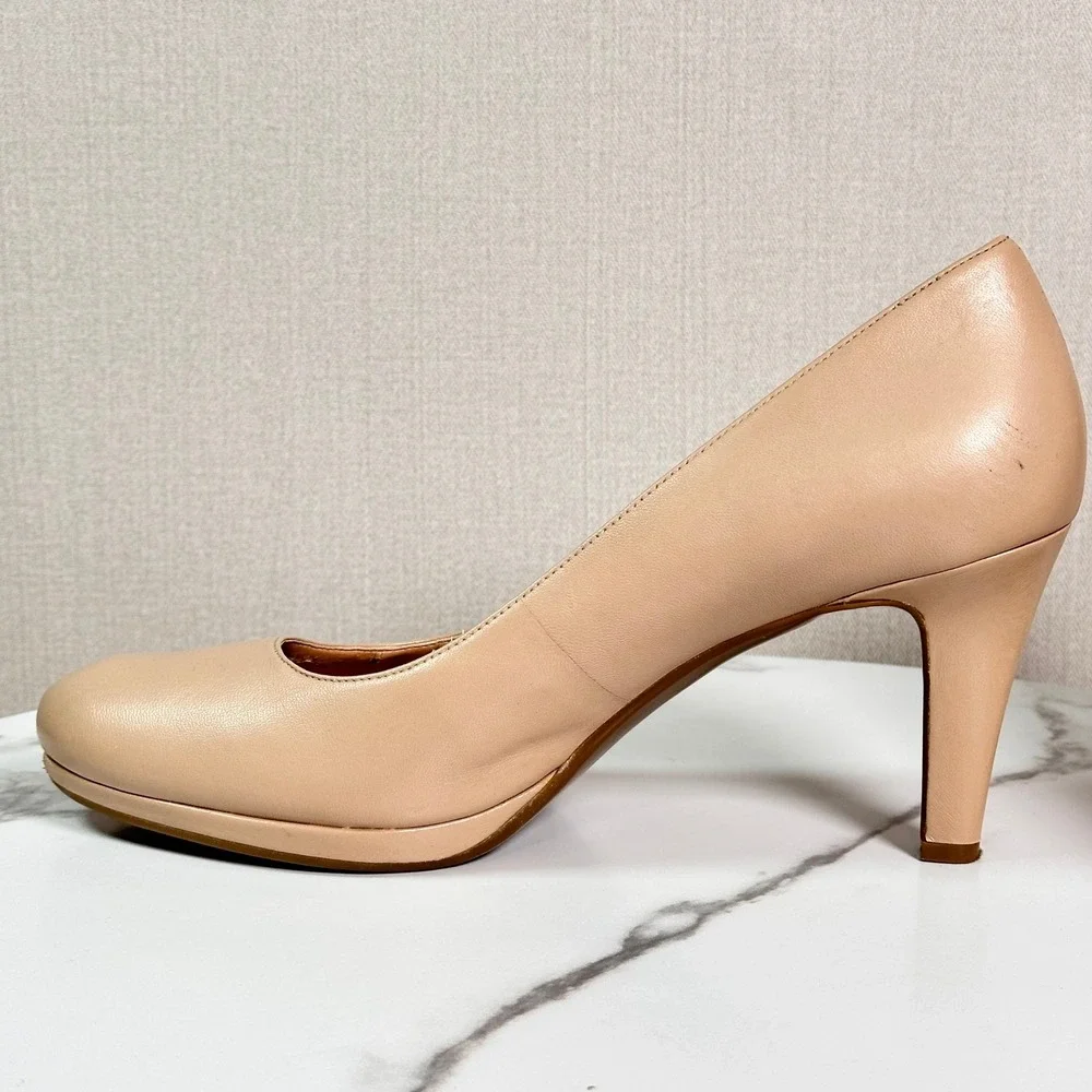 Naturalizer Michelle Nude Leather Comfort Pumps Heels Size 10W